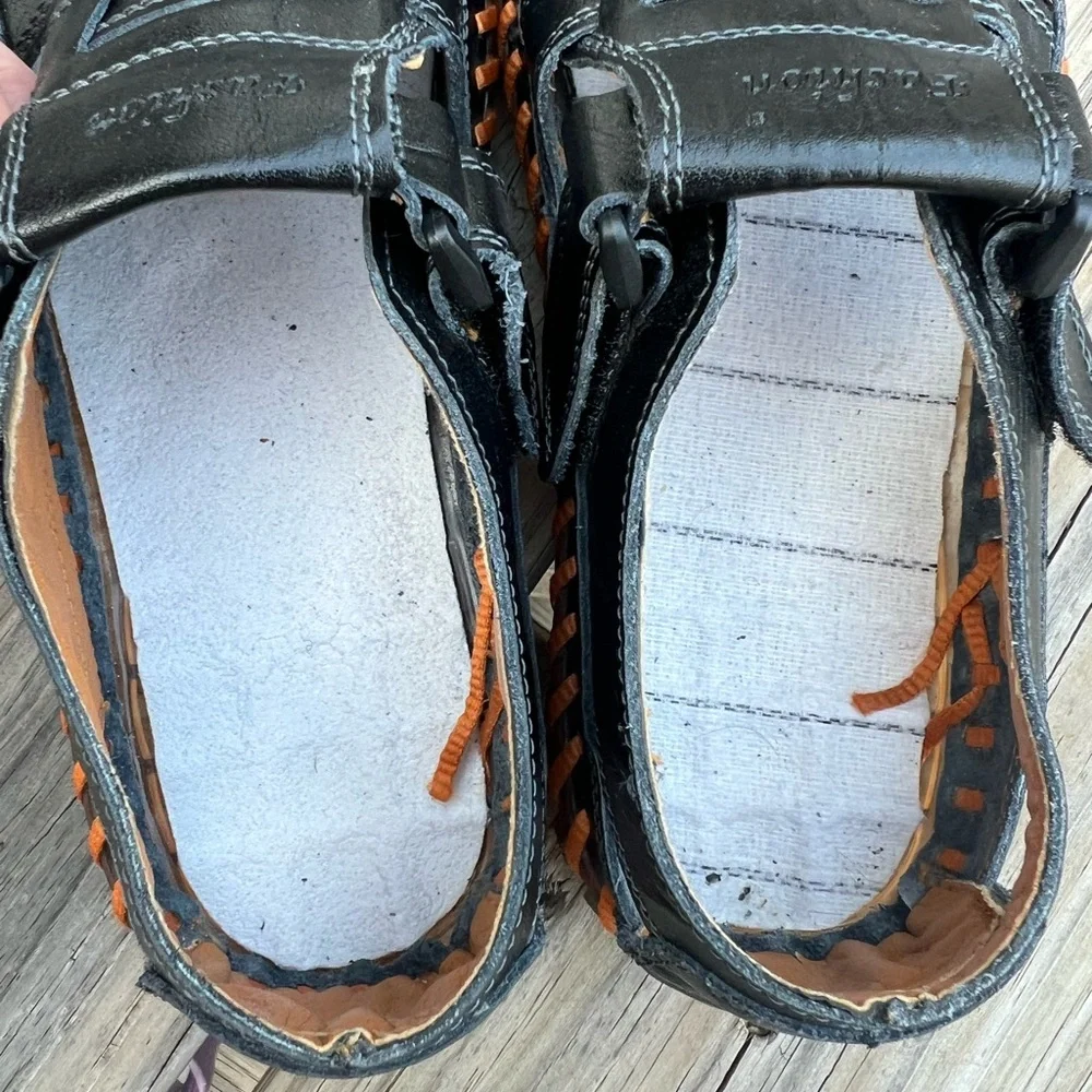 - Black Leather Sz 10 Fisherman Sandals! NEW!